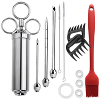 Profesjonalny Heavy Duty 304 strzykawka wtryskiwacz mięsa ze stali nierdzewnej z 3 igły marynaty 5